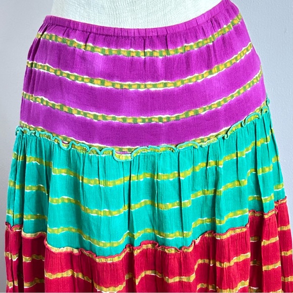 Lauren Ralph Lauren Rainbow Maxi Skirt Boho PS - Picture 2 of 6